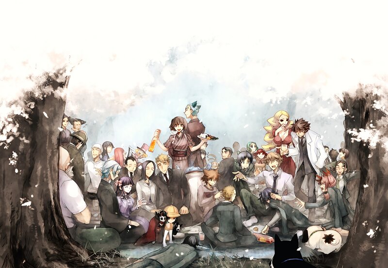 Group of Anime Characters — Brown, Peaceful