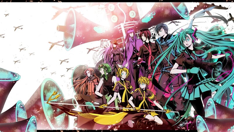 Group of Anime Characters — Cyan, Dramatic