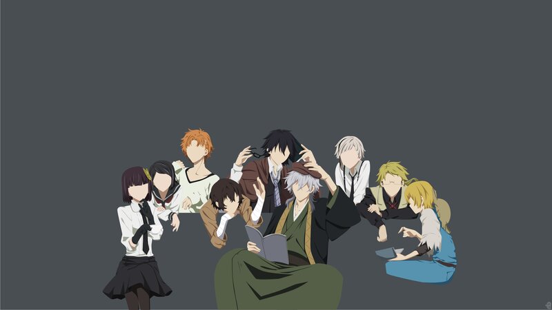 Group of Anime Characters — Gray, Calm, Book