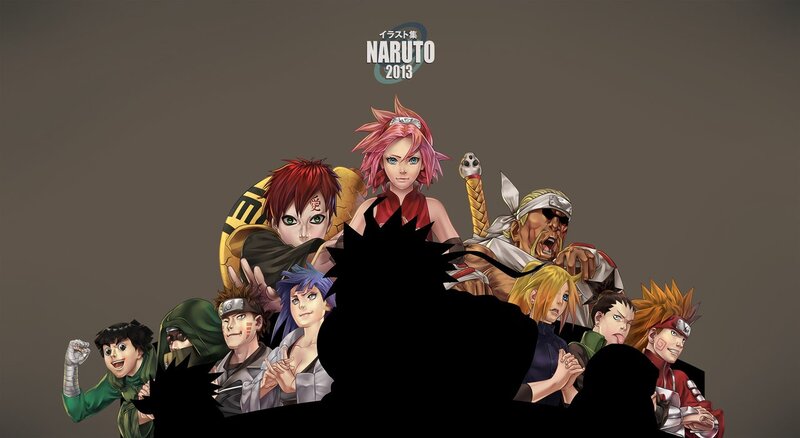 Group of Anime Characters — Gray, Dramatic, Manga, Silhouette