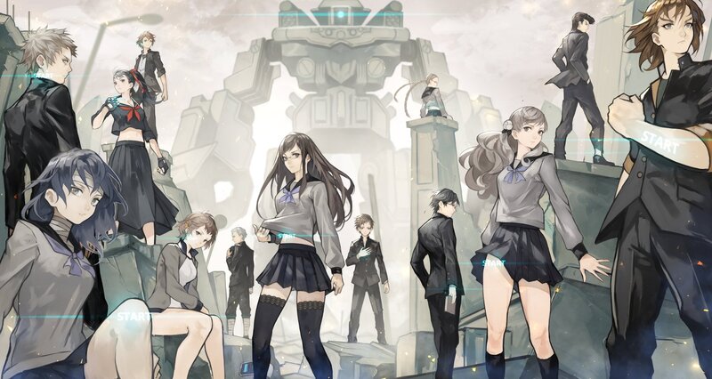 Group of Anime Characters — Gray, Dramatic, School Uniforms