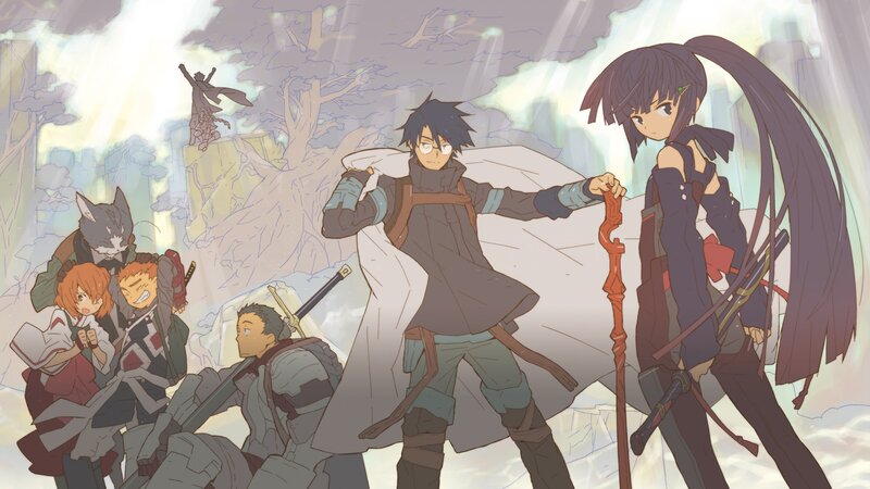 Group of Anime Characters — Gray, Dramatic, Sword, Staff