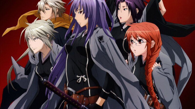 Group of Anime Characters — Gray, Dramatic, Swords