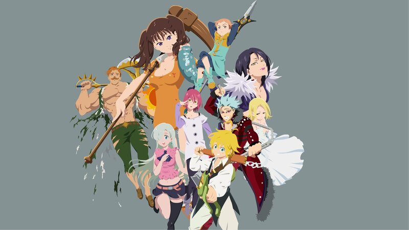 Group of Anime Characters — Gray, Dramatic, Weapons