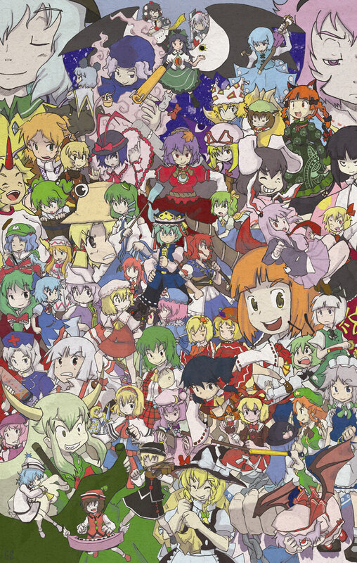 Group of Anime Characters — Green, Chaotic, Manga, Anime Art