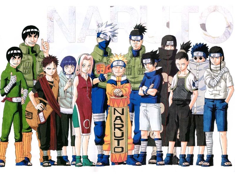 Group of Anime Characters — Green, Confident