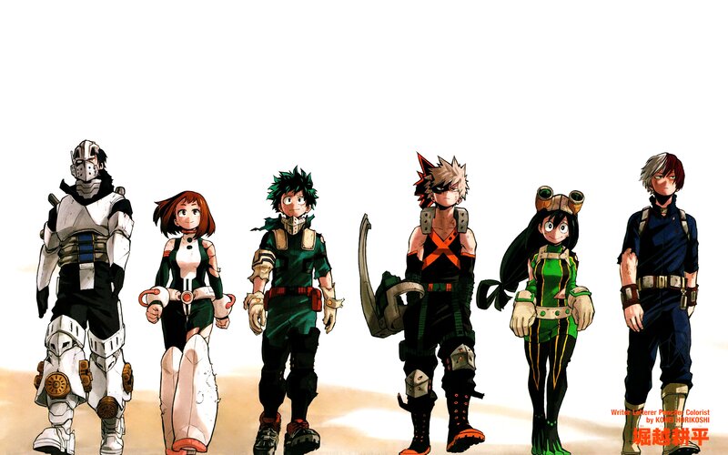 Group of Anime Characters — Green, Determined