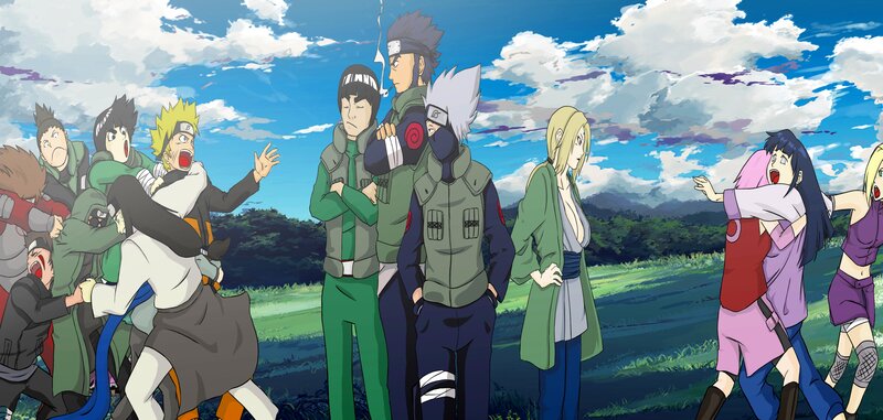 Group of Anime Characters — Green, Dramatic, Afternoon, Anime Characters