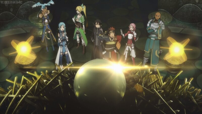 Group of Anime Characters — Green, Dramatic, Night, Magic Sphere