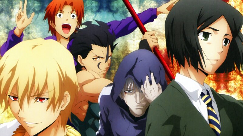 Group of Anime Characters — Green, Dramatic, School Uniform