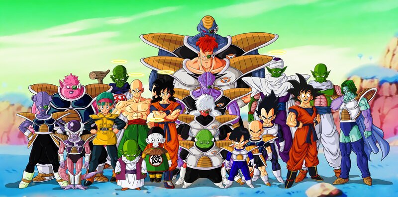 Group of Anime Characters — Green, Dramatic, Superheroes