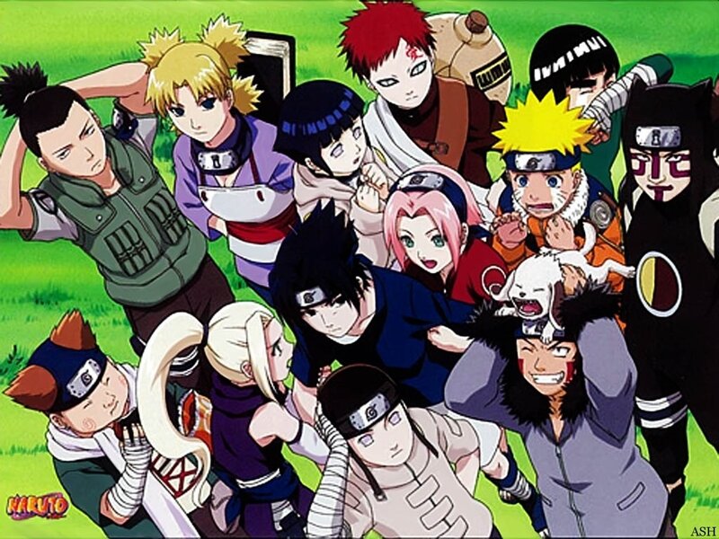 Group of Anime Characters — Green, Energetic, Afternoon, Grass Field
