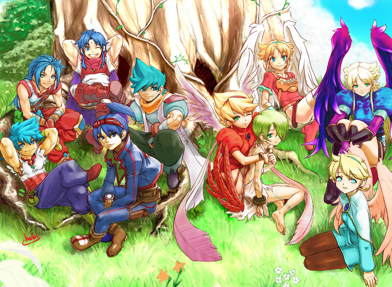 Group of Anime Characters — Green, Peaceful