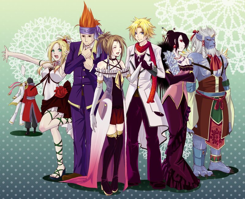 Group of Anime Characters — Green, Playful