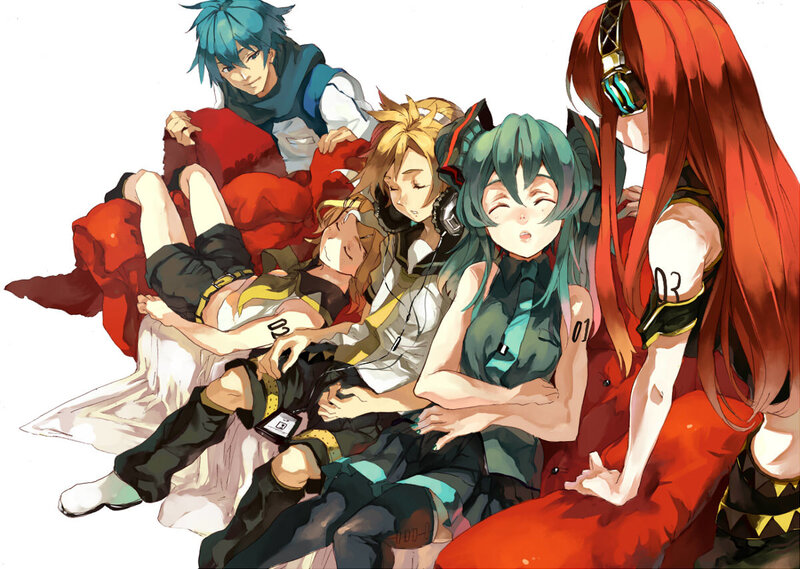Group of Anime Characters — Green, Relaxed