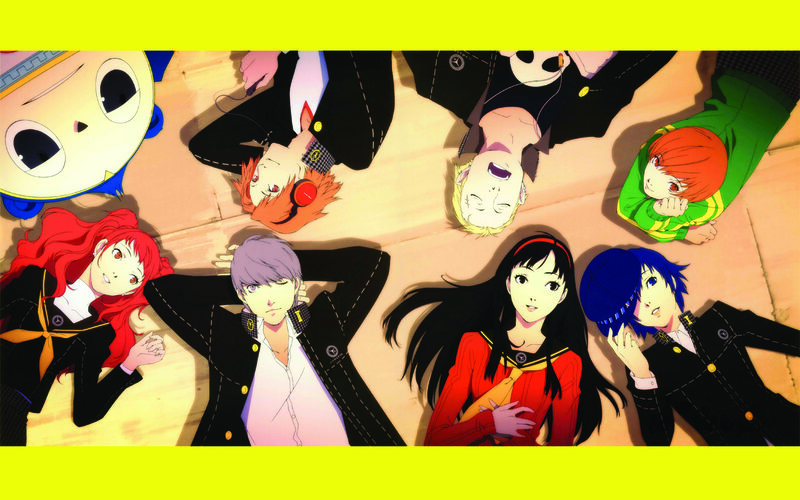 group of anime characters lying down