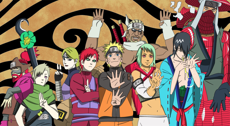 Group of Anime Characters — Orange, Confident, Ninja