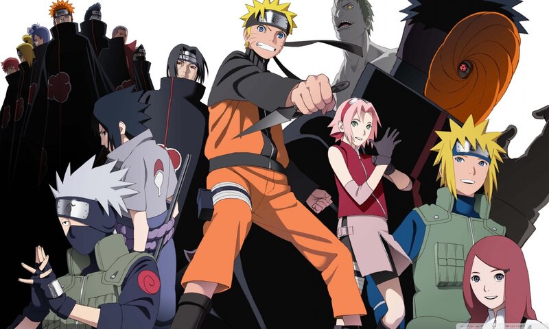 Group of Anime Characters — Orange, Dramatic, Action