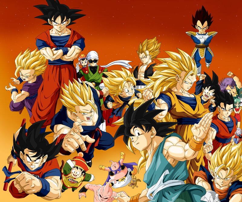 Group of Anime Characters — Orange, Dramatic, Anime Characters, Super Saiyans