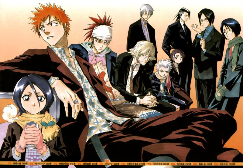 Group of Anime Characters — Orange, Dramatic, Manga, Suits