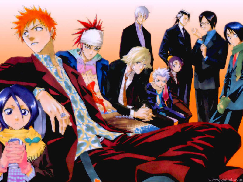 Group of Anime Characters — Orange, Dramatic, Sunset, Manga