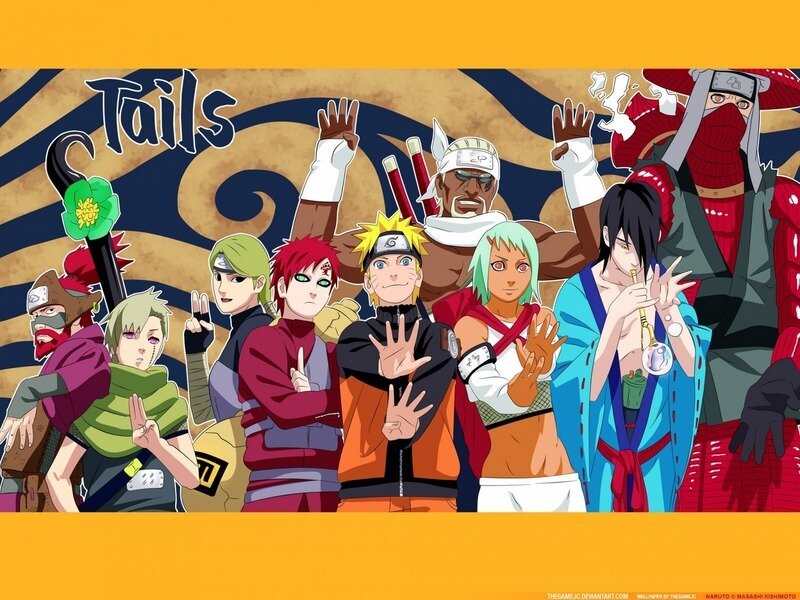 Group of Anime Characters — Orange, Energetic, Anime Characters