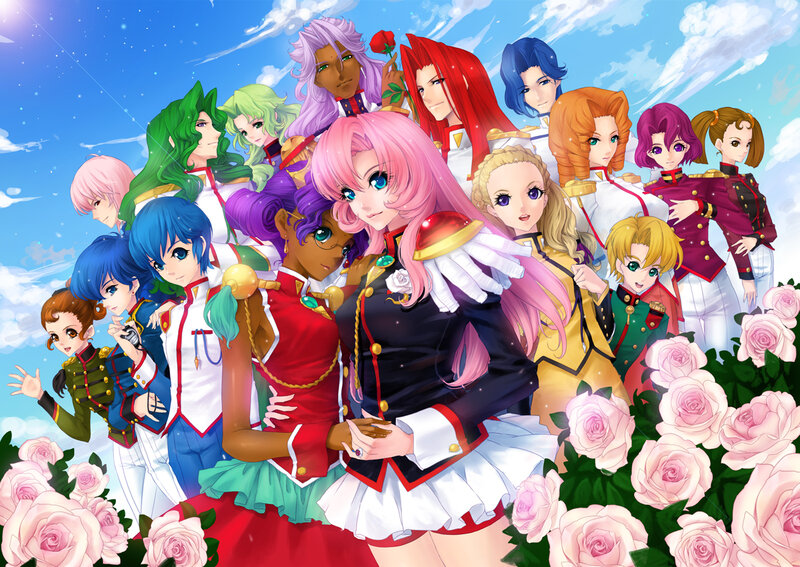 Group of Anime Characters — Pink, Bright