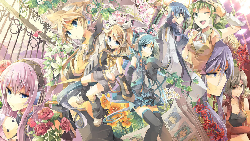 Group of Anime Characters — Pink, Cheerful