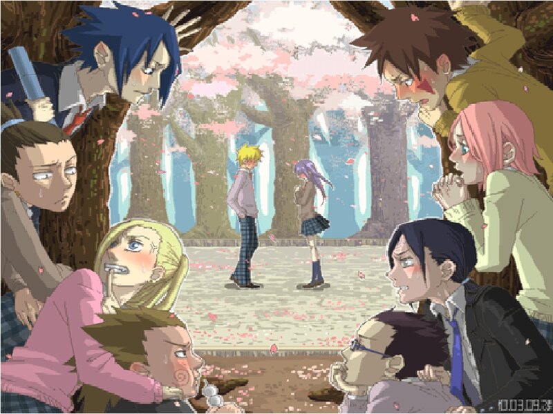 Group of Anime Characters — Pink, Dramatic, Spring