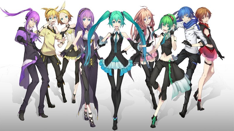 Group of Anime Characters — Purple, Confident