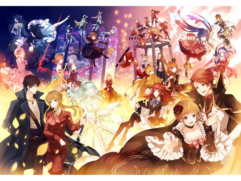 Group of Anime Characters — Purple, Dramatic, Night, Fantasy