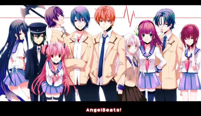 Group of Anime Characters — Purple, Dramatic, School Uniforms