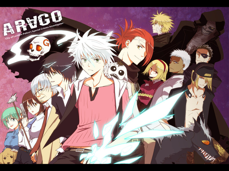 Group of Anime Characters — Purple, Dramatic, Skull