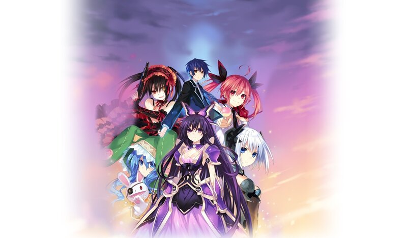 Group of Anime Characters — Purple, Dramatic, Sunset, Sky