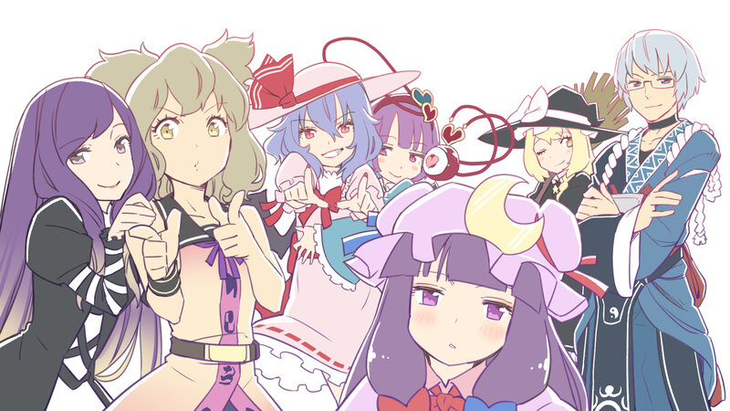Group of Anime Characters — Purple, Playful, Anime Art