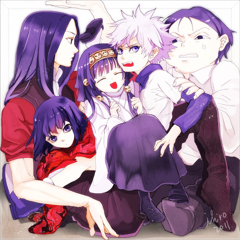 Group of Anime Characters — Purple, Playful, Manga
