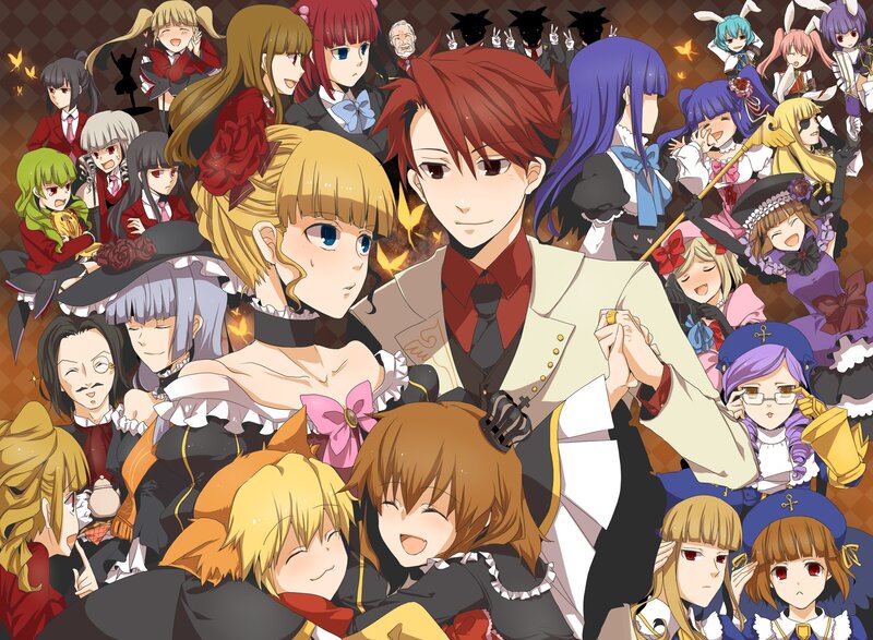 Group of Anime Characters — Red, Chaotic, Anime Art, School Uniforms