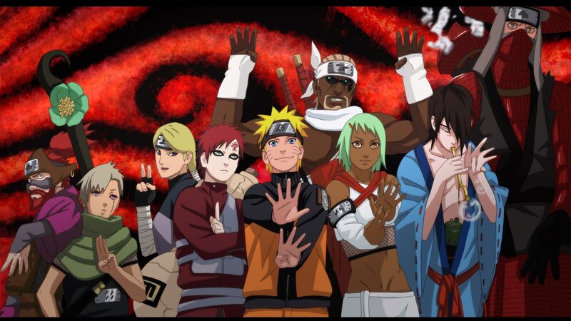 Group of Anime Characters — Red, Dramatic, Anime Characters