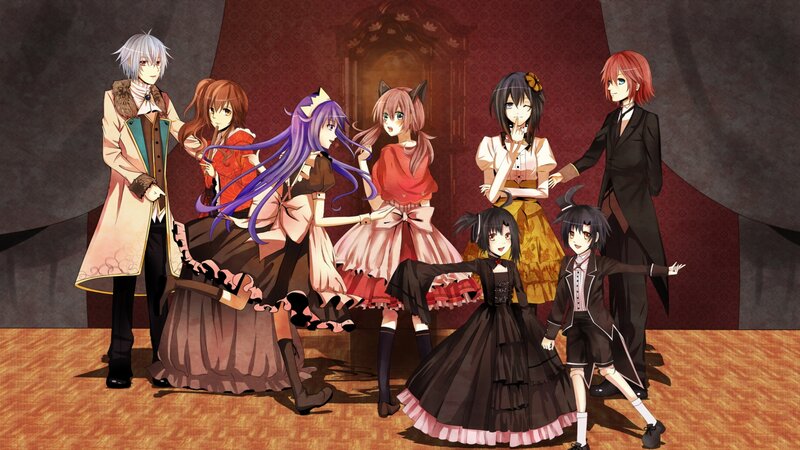 Group of Anime Characters — Red, Dramatic, Costumes