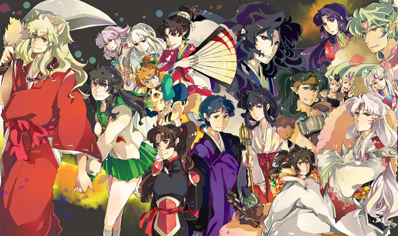 Group of Anime Characters — Red, Dramatic, Fantasy