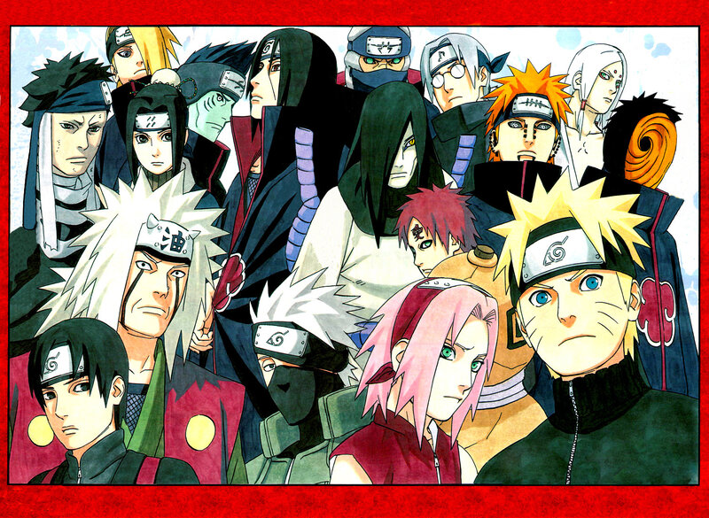 Group of Anime Characters — Red, Dramatic, Manga, Headbands