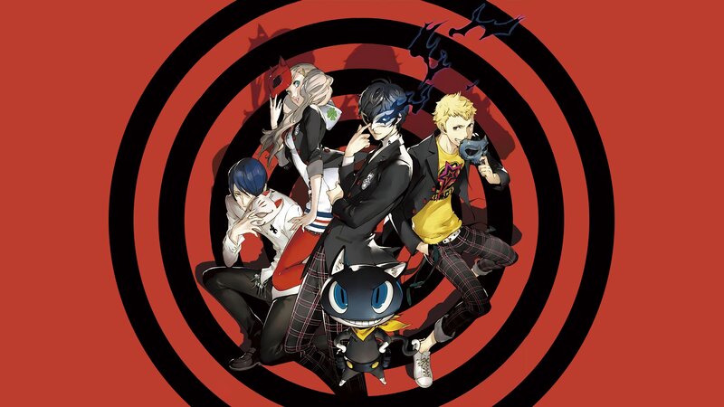 Group of Anime Characters — Red, Dramatic, Masks