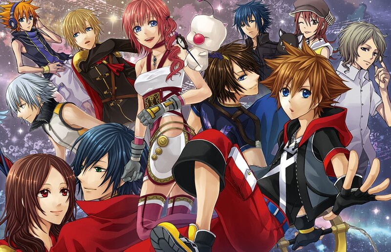 Group of Anime Characters — Red, Dramatic, Night, Anime Art