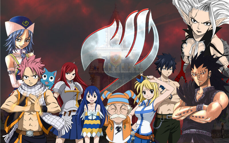 Group of Anime Characters — Red, Dramatic, Night