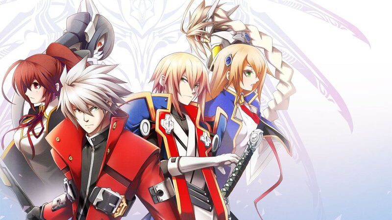 Group of Anime Characters — Red, Dramatic, Swords, Mechs