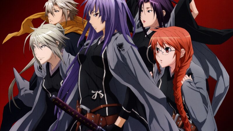 Group of Anime Characters — Red, Dramatic, Swords