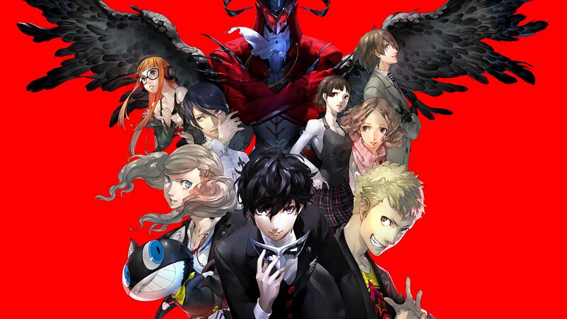 Group of Anime Characters — Red, Dramatic, Wings