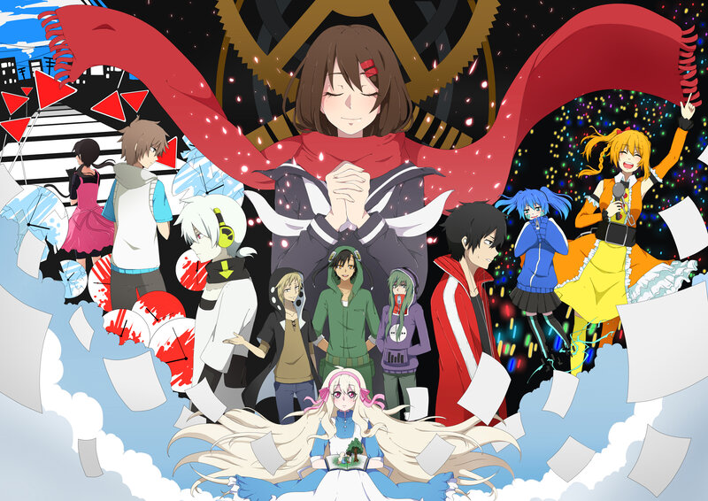 Group of Anime Characters — Red, Dynamic, Night
