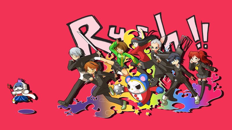 Group of Anime Characters — Red, Energetic, Sword