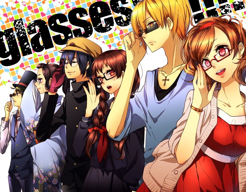 Group of Anime Characters — Red, Playful